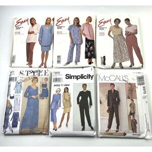 Lot of 6 Sewing Patterns Womens Mixed Lot Simplicity/McCalls/Easy/Style